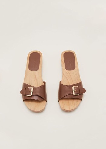 Phase Eight Buckle Front Flats Brown Canada | SVAIBY-394